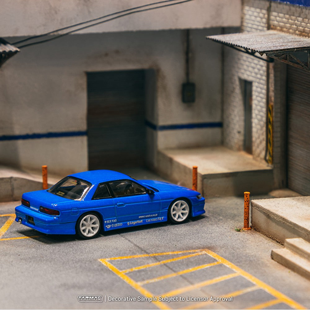 Tarmac Works 1:64 Nissan Silvia (S13) VERTEX in Toyo Tires in Blue Metallic