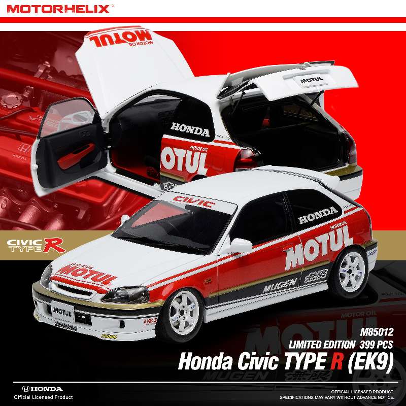 *PREORDER* MotorHelix 1:18 Honda Civic Type-R (EK9) MOTUL Edition