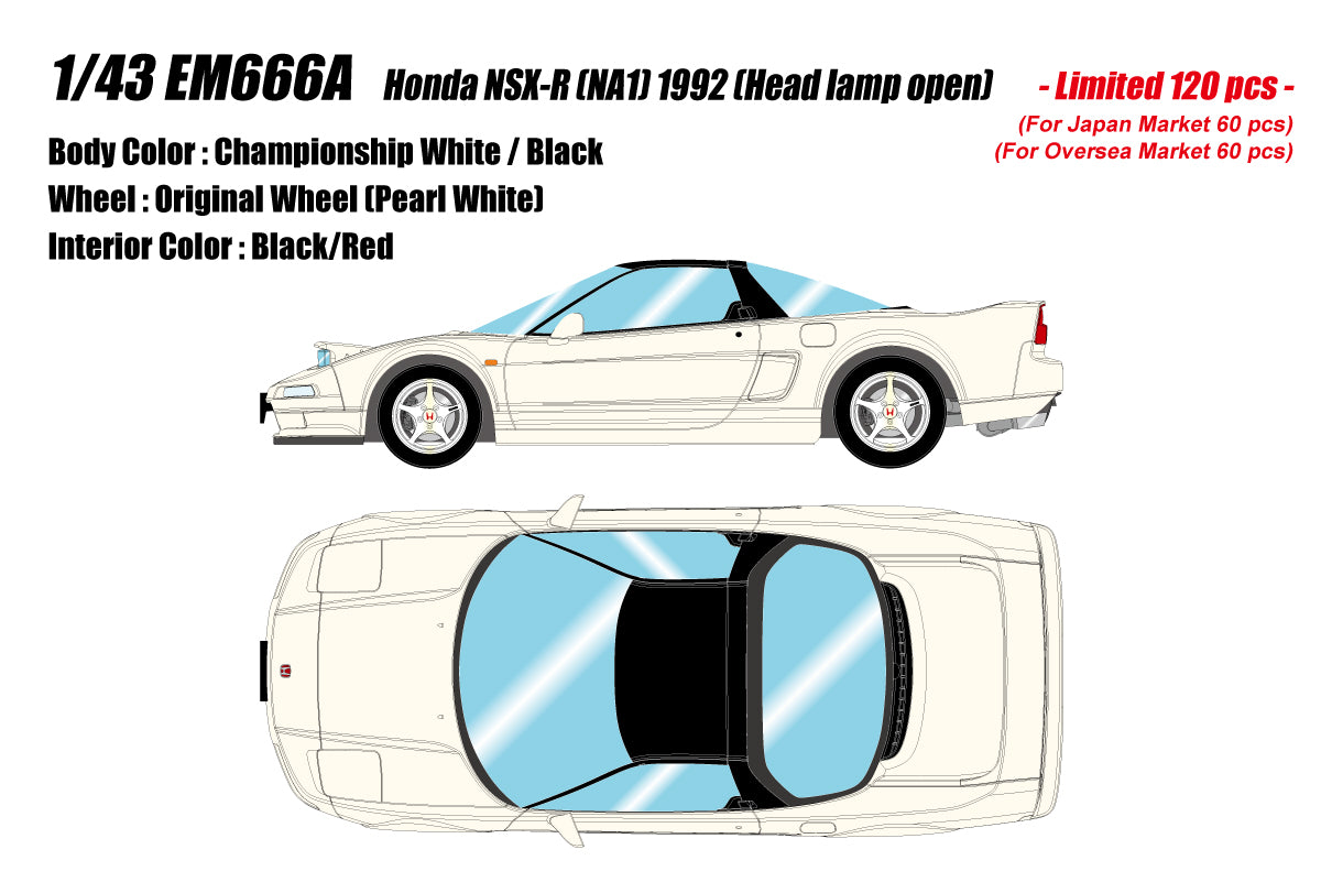 Make Up Co., Ltd. / EIDOLON 1:43 Honda NSX-R (NA1) 1992 with Open Head Lamp