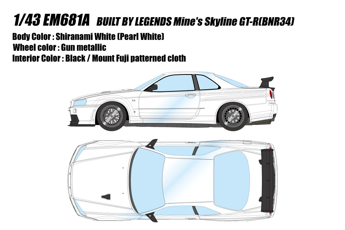 *PREORDER* Make Up Co., Ltd / Eidolon 1:43 Nissan Skyline GT-R (BNR34) BUILT BY LEGENDS Mine's