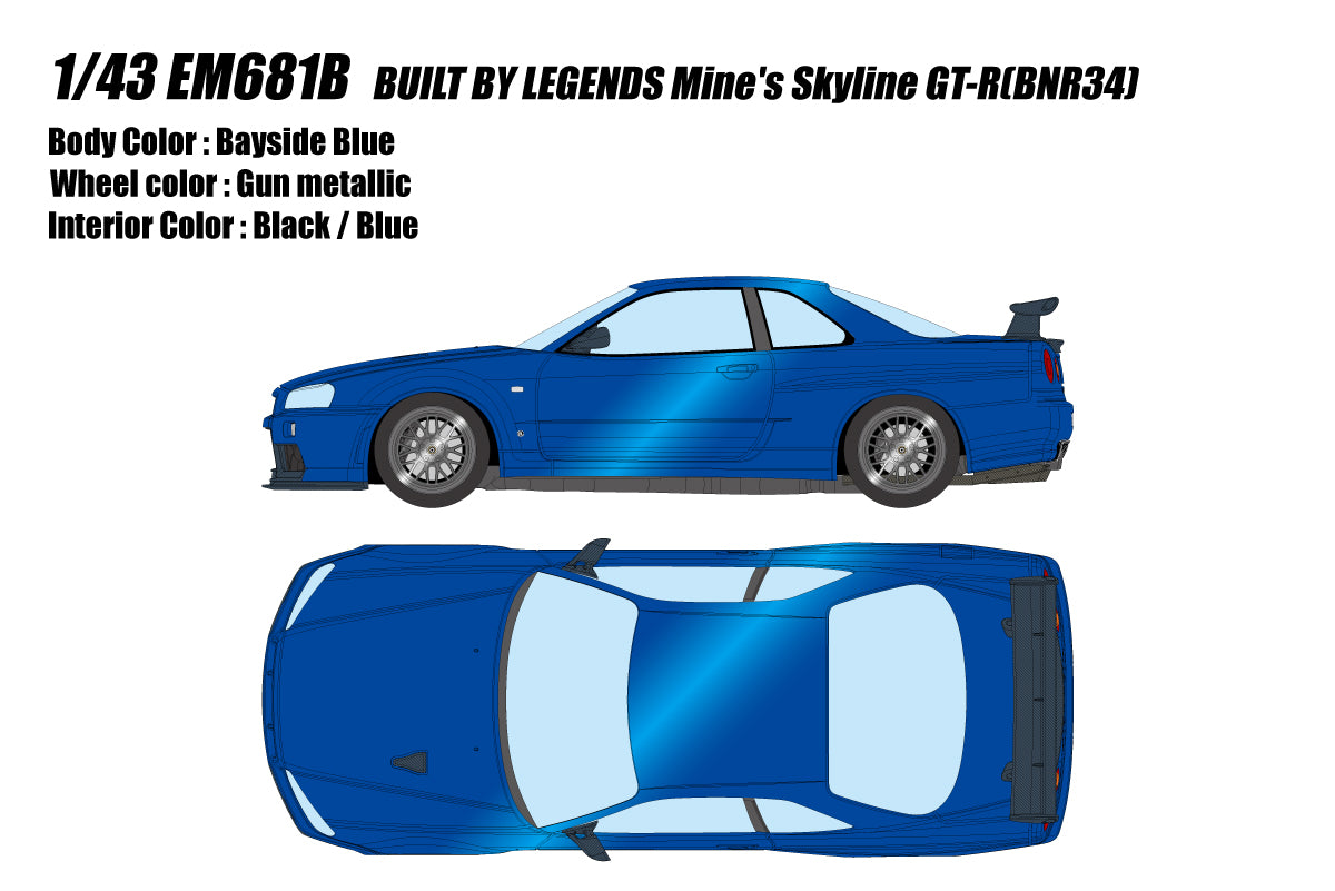 *PREORDER* Make Up Co., Ltd / Eidolon 1:43 Nissan Skyline GT-R (BNR34) BUILT BY LEGENDS Mine's