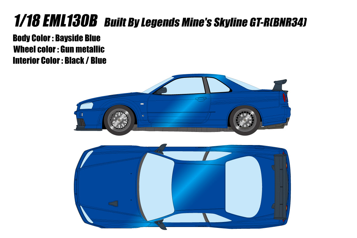 *PREORDER* Make Up Co., Ltd / Eidolon 1:18 Nissan Skyline GT-R (BNR34) BUILT BY LEGENDS Mine's