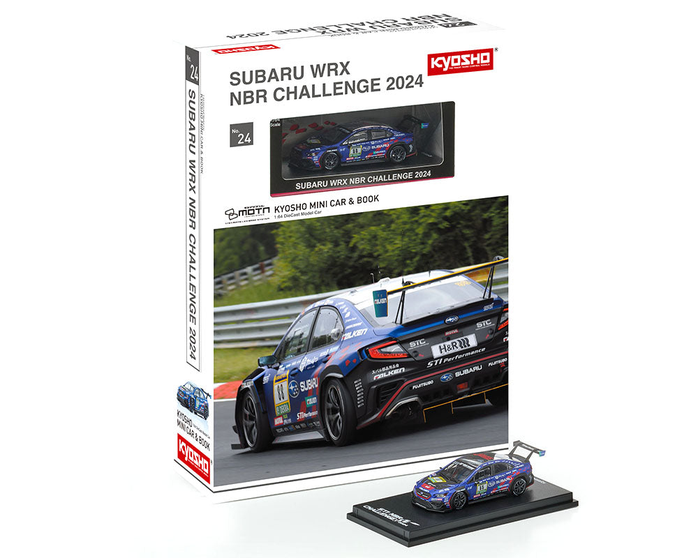 *PREORDER* Kyosho 1:64 Minicar Book Edition Subaru WRX NBR2024 with MOTN LED Base Compatible in Blue