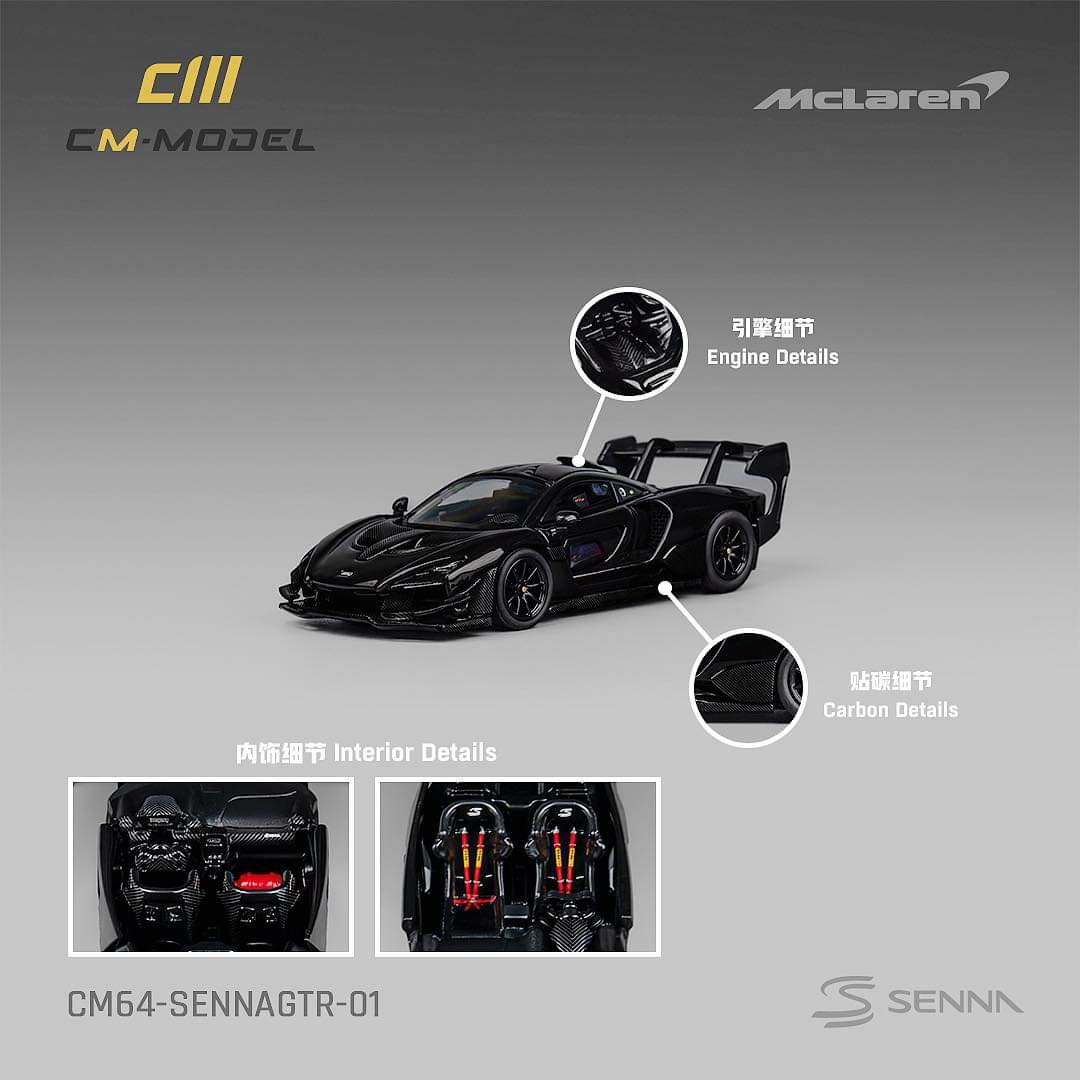 CM Model 1:64 McLaren Senna GTR in Black