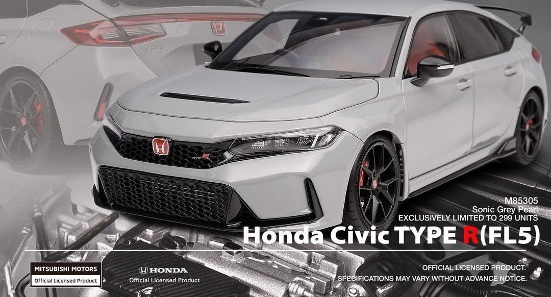 MotorHelix 1:18 Honda Civic Type-R (FL5) Sonic Grey Pearl