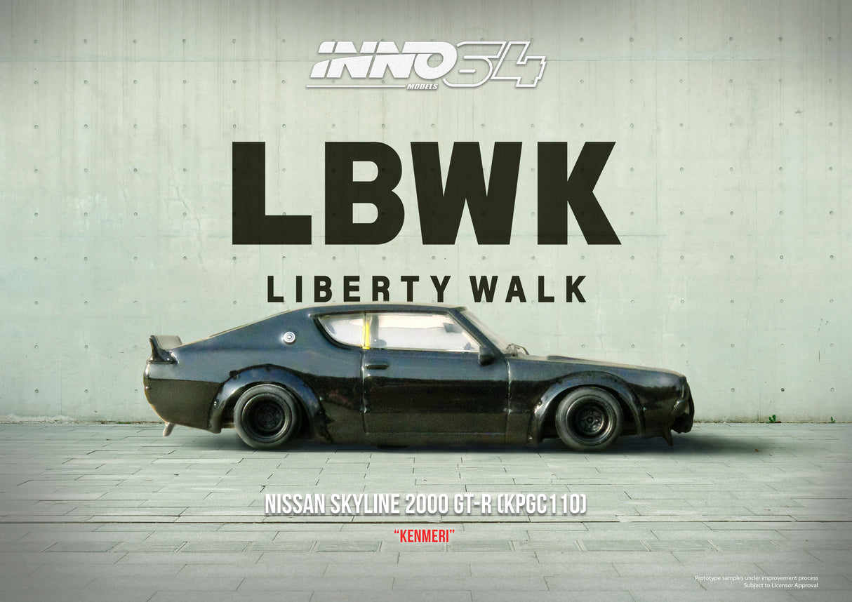 INNO64 1:64 Nissan Skyline 2000GT-R (KPGC110) "KENMERI" in Black