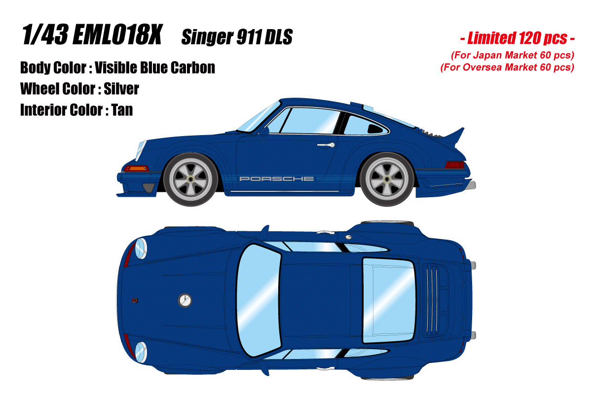 *PREORDER* Make Up Co., Ltd. / Eidolon 1:18 Porsche Singer 911 DLS Singer 911 DLS Visible Blue Carbon