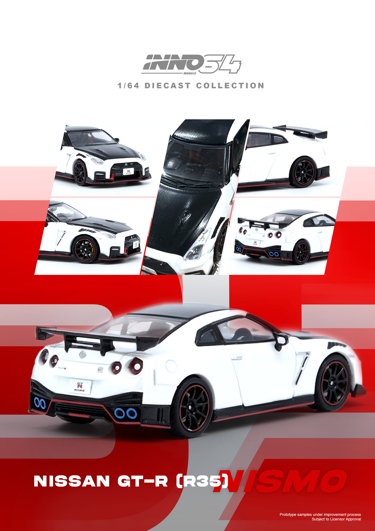 INNO64 1:64 Nissan GT-R (R35) NISMO in White