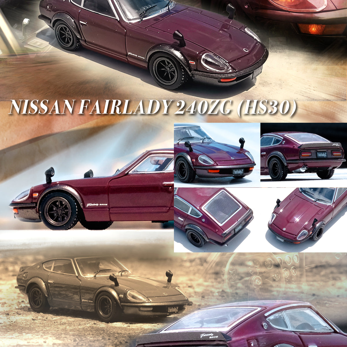 INNO64 1:64 Nissan Fairlady 240ZG (HS30) in Maroon – Model Cars 