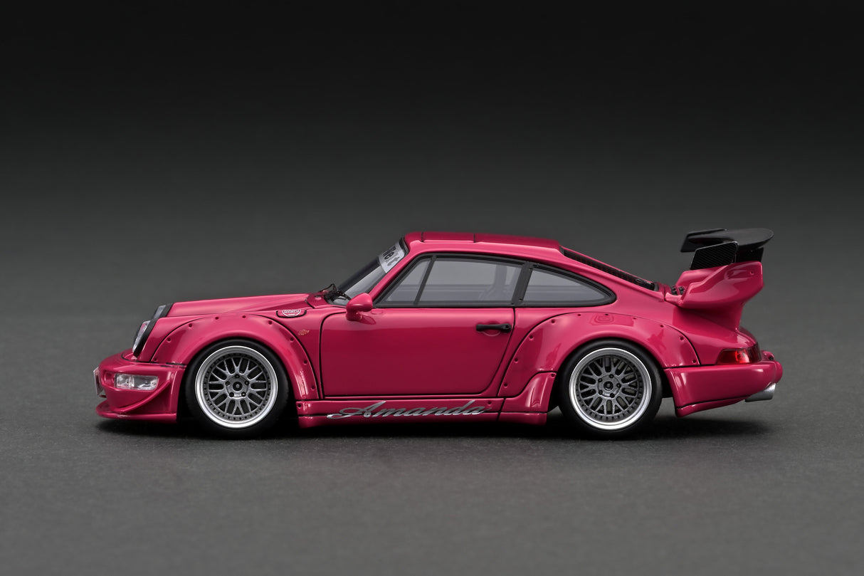 Ignition Model 1:43 Porsche 964 RWB in Pink with M64 Engine Display