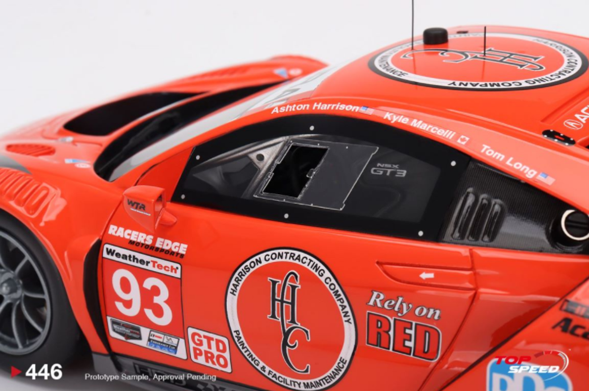 TopSpeed Models 1:18 Acura NSX GT3 EVO22 #93 WTR 2022 IMSA Sebring