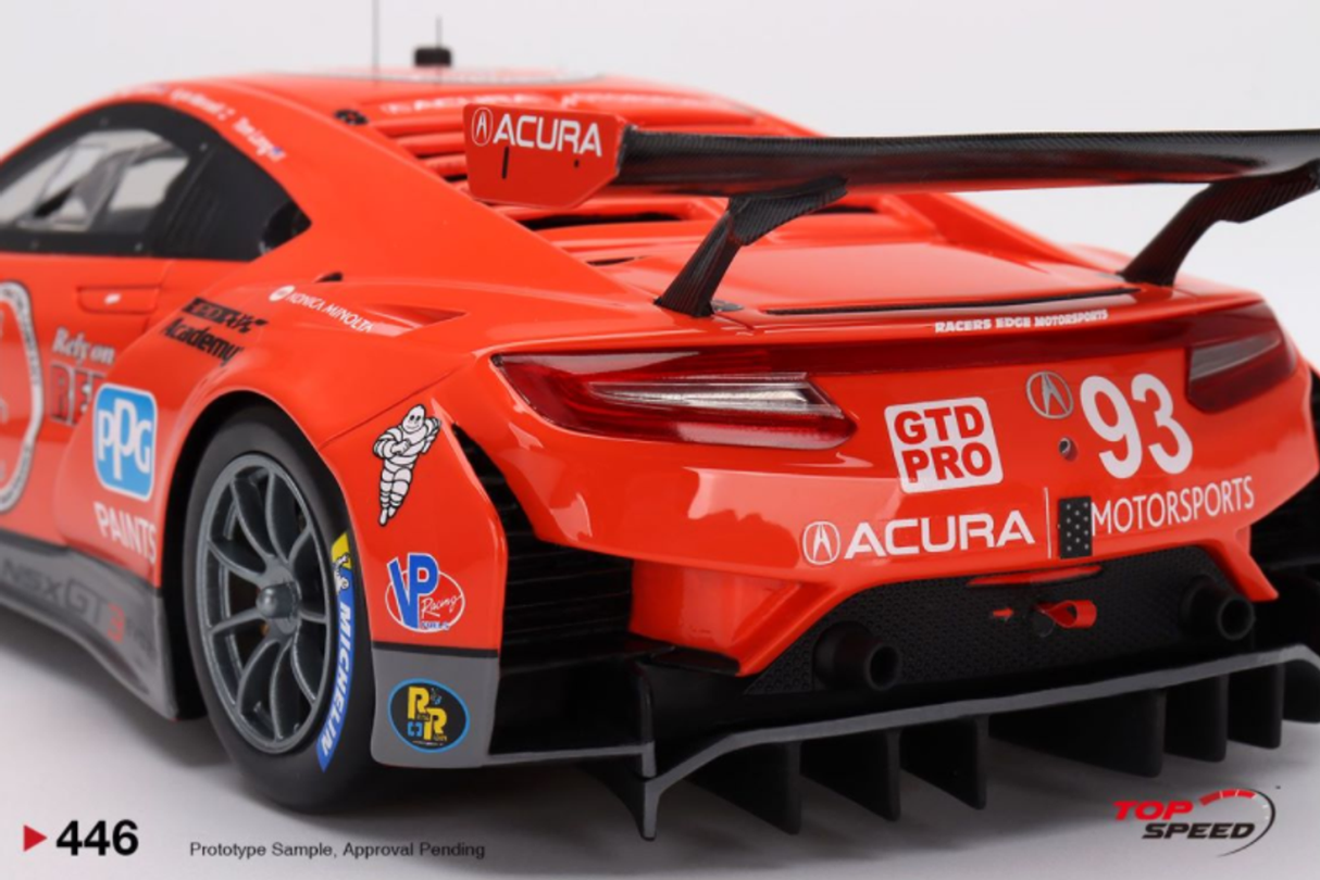 TopSpeed Models 1:18 Acura NSX GT3 EVO22 #93 WTR 2022 IMSA Sebring