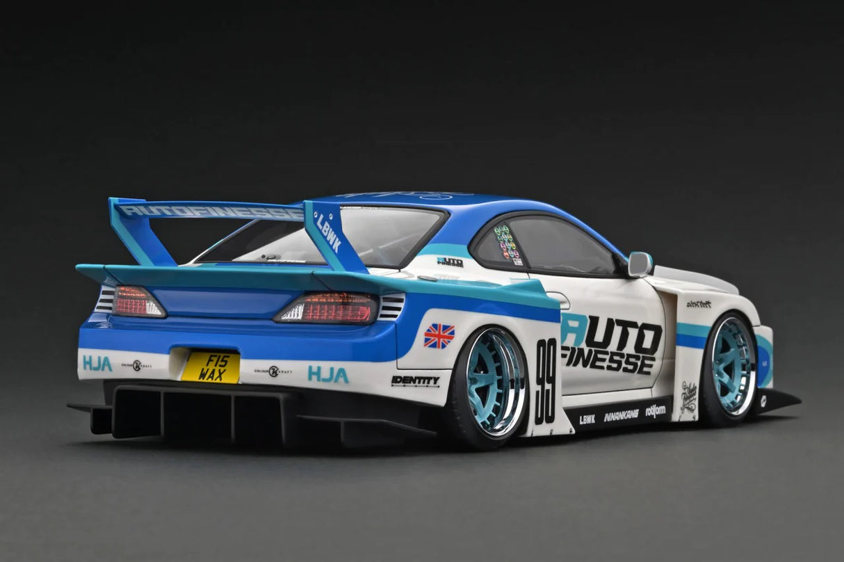 Ignition Model 1:18 Nissan Silvia (S15) LBWK Super Silhouette in White / Blue