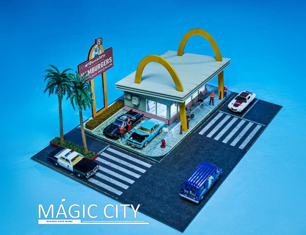 Magic City 1:64 American Street View Vintage Fast Food Market