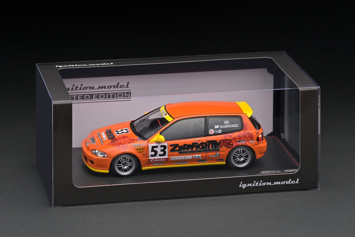 Ignition Model 1:18 Honda Civic (EG6) ZERO FIGHTER in Orange with B16A Engine Display