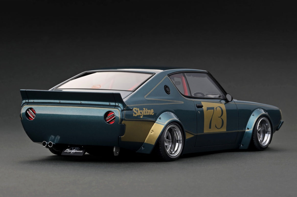 Ignition Model 1:18 Nissan Kenmeri 2DR LB-WORKS in Blue Green Metallic