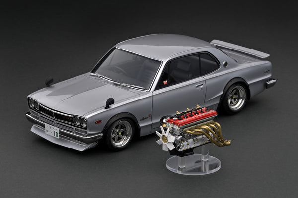 Ignition Model 1:18 Nissan Skyline 2000 GT-R (KPGC10) in Silver with S20 Engine Display