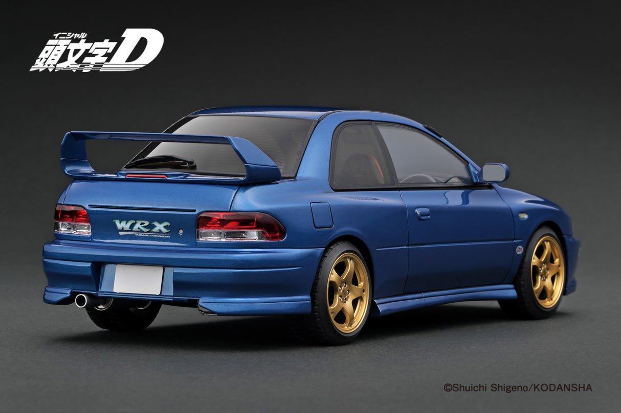 Ignition Model 1:18 Subaru Impreza WRX type R STi Version V (GC8) INITIAL D in Blue with LED Lights
