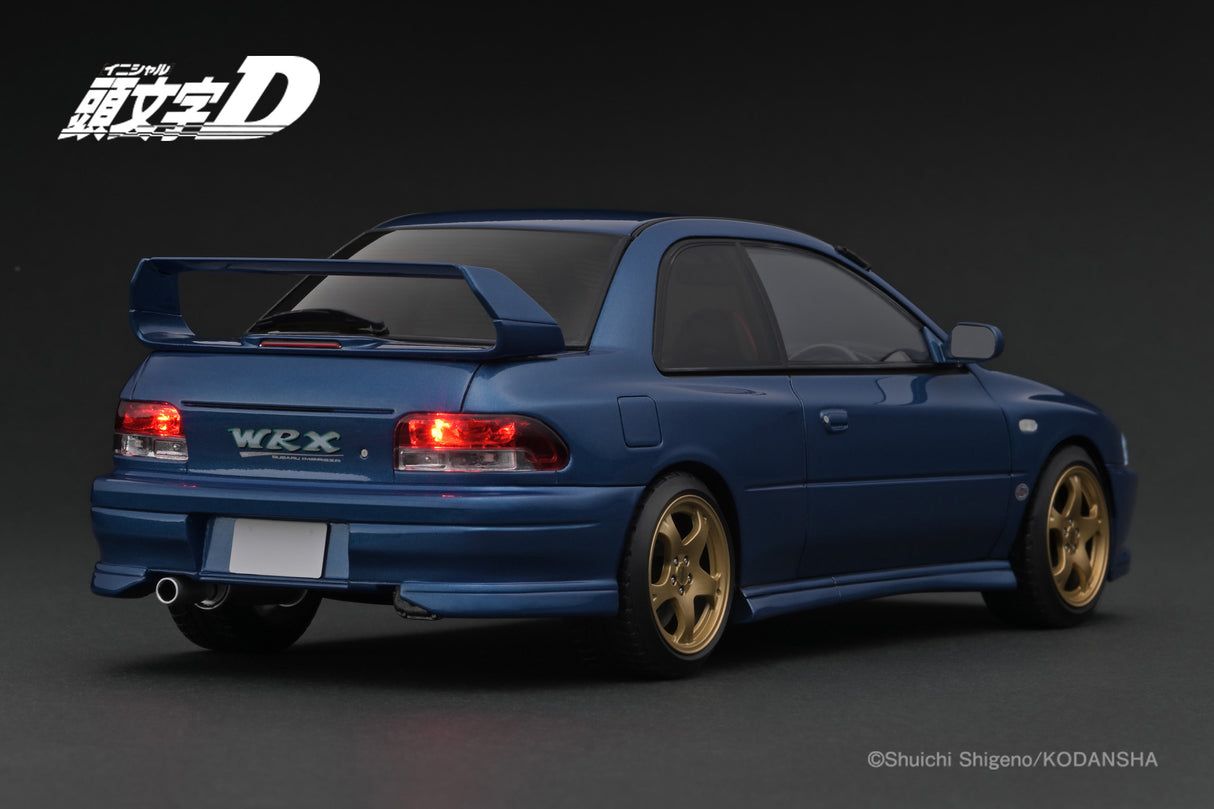 Ignition Model 1:18 Subaru Impreza WRX type R STi Version V (GC8) INITIAL D in Blue with LED Lights