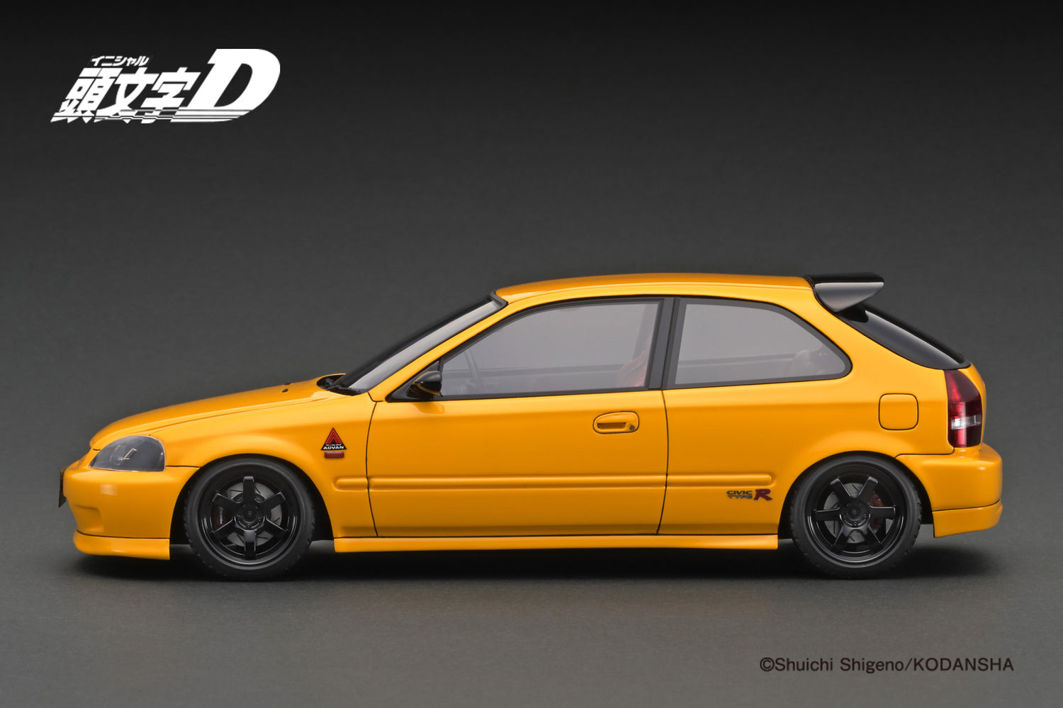 Ignition Model 1:18 Honda Civic (EK9) Type-R in Yellow Initial D