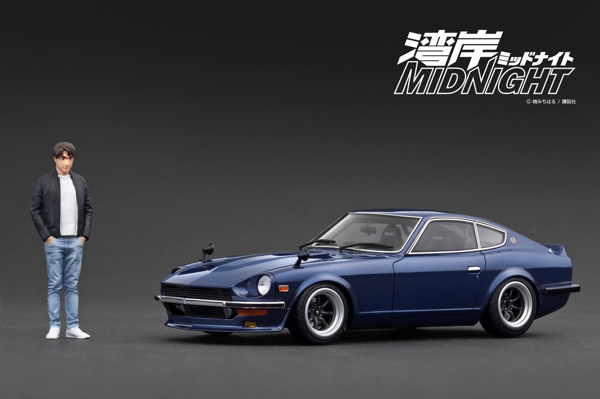 *PREORDER* Ignition Model 1:18 Nissan Fairlady Z (S30) Blue 湾岸MIDNIGHT Devil's Z with Mr. Akio Asakura Figure