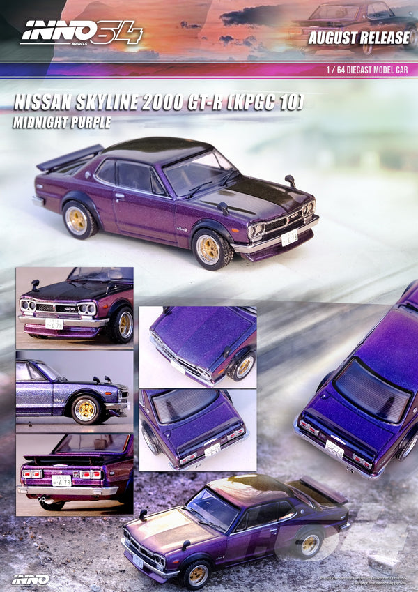INNO64 1:64 Nissan Skyline 2000GT-R (KPGC10) in Midnight Purple II
