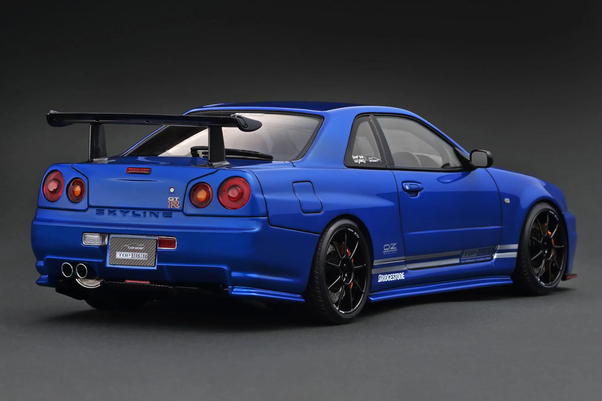 Ignition Model 1:18 Nissan Skyline (R34) GT-R TOP SECRET in Blue Metallic