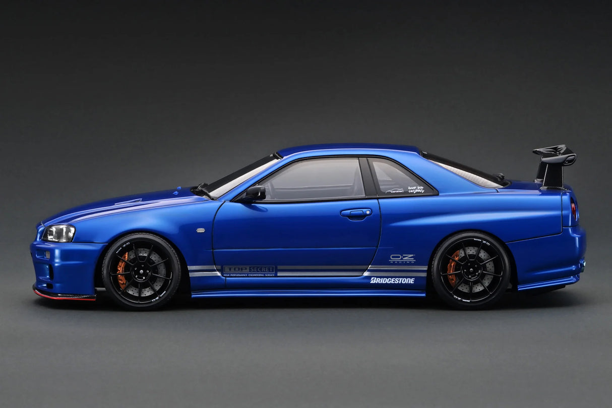 Ignition Model 1:18 Nissan Skyline (R34) GT-R TOP SECRET in Blue Metallic