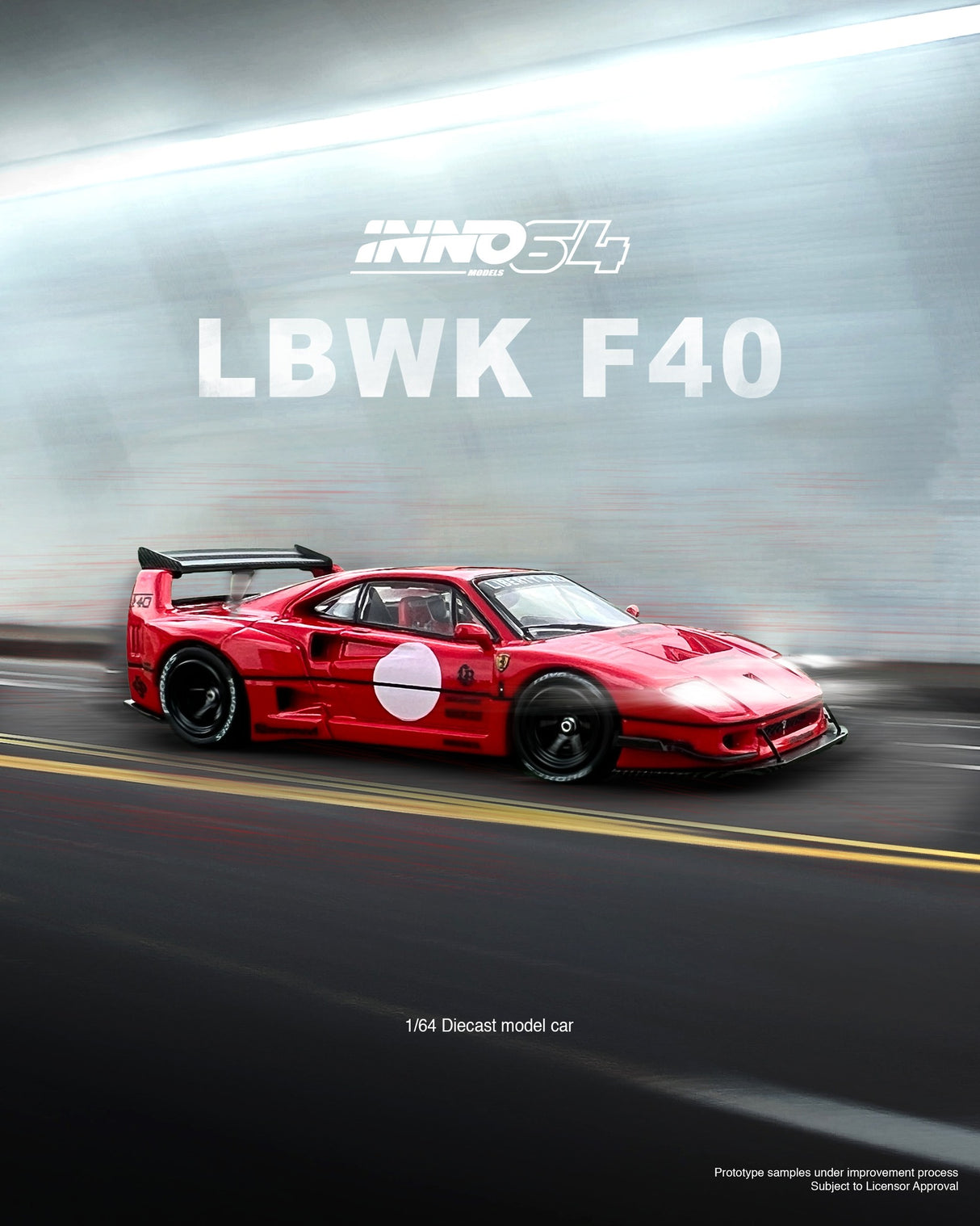 INNO64 1/64 Ferrari F40 Liberty Walk in Red