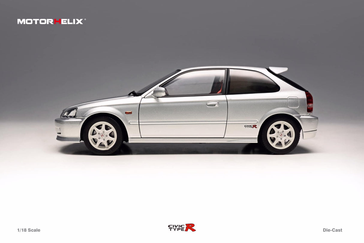 MotorHelix 1/18 Honda Civic Type-R Late Version (EK9) in Vogue Silver Metallic