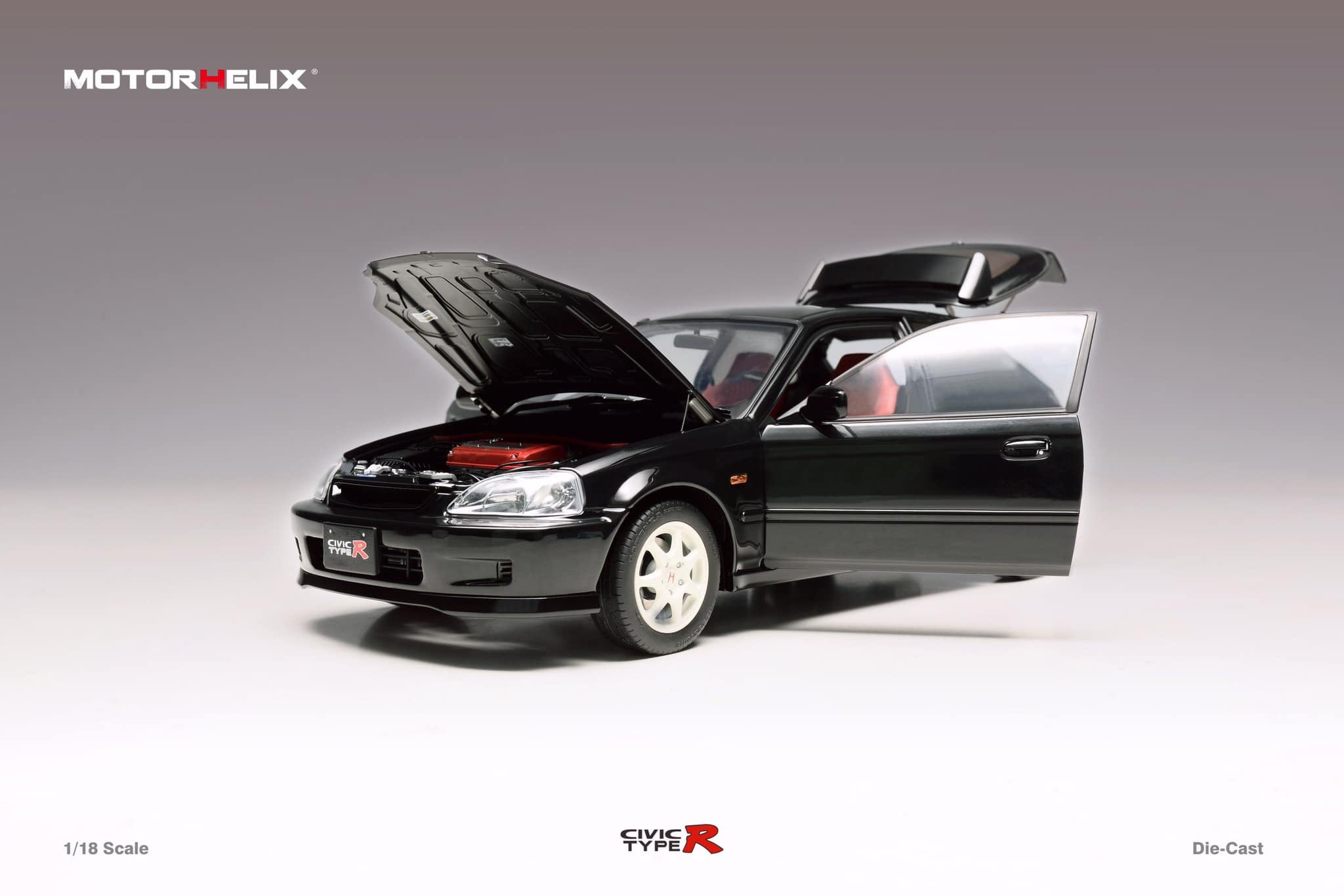 MotorHelix 1/18 Honda Civic Type-R Late Version (EK9) in Starlight Bla