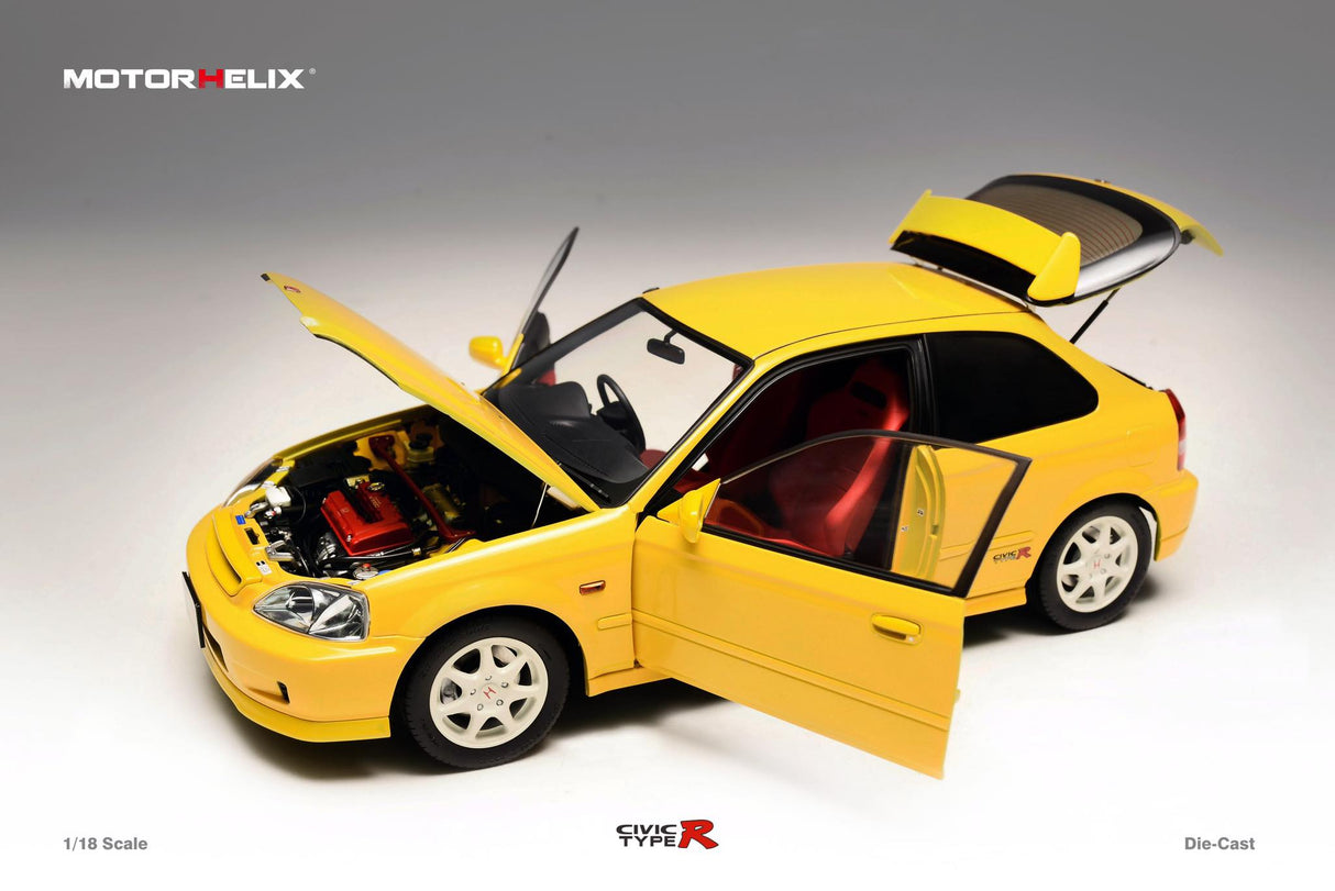 MotorHelix 1/18 Honda Civic Type-R Late Version (EK9) in Sunlight Yellow