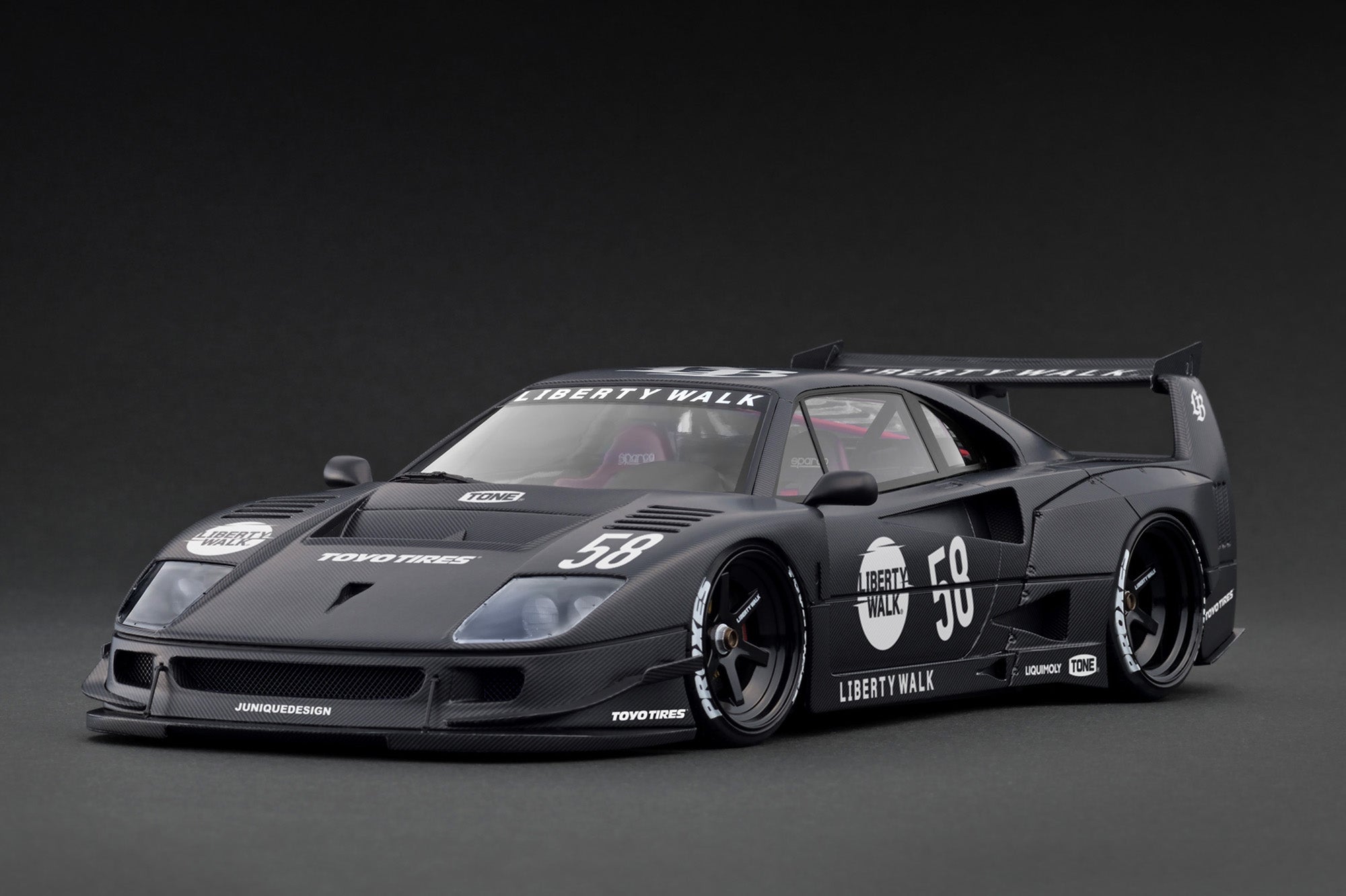 Liberty Walk Ignition Model 1/18 マットブラック PREORDER* Ignition Model 1:18 LB-WORKS 40 Full Carbon