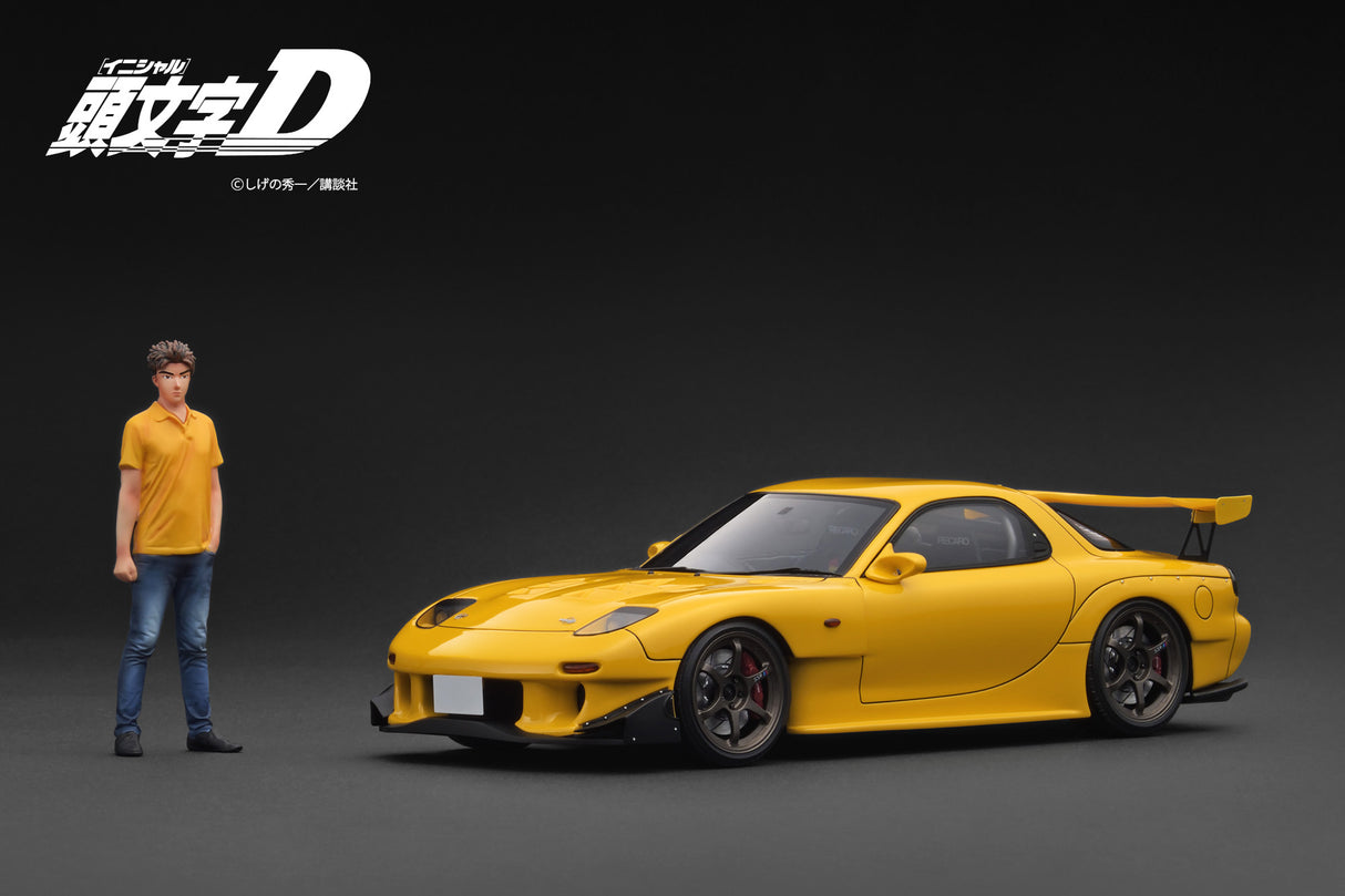 *PREORDER* Ignition Model 1:18 Initial D Mazda RX-7 (FD3S) Yellow with Mr. Keisuke Takahashi