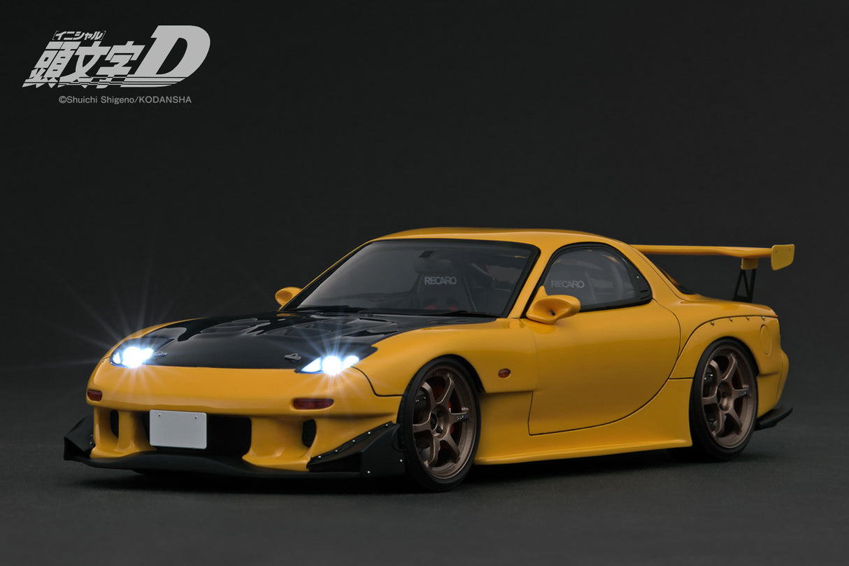 *PREORDER* Ignition Model 1:18 Mazda RX-7 (FD3S) INITIAL D in Yellow with LED Lights