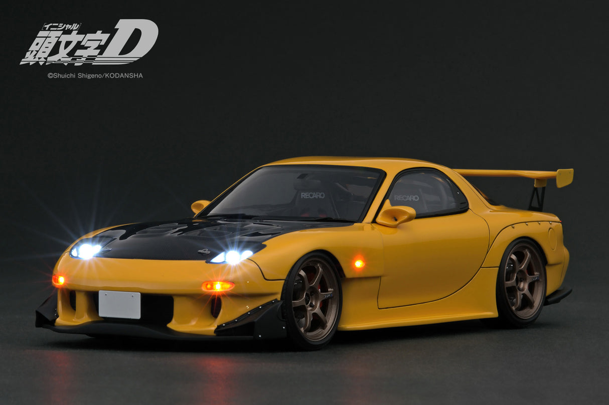 *PREORDER* Ignition Model 1:18 Mazda RX-7 (FD3S) INITIAL D in Yellow with LED Lights