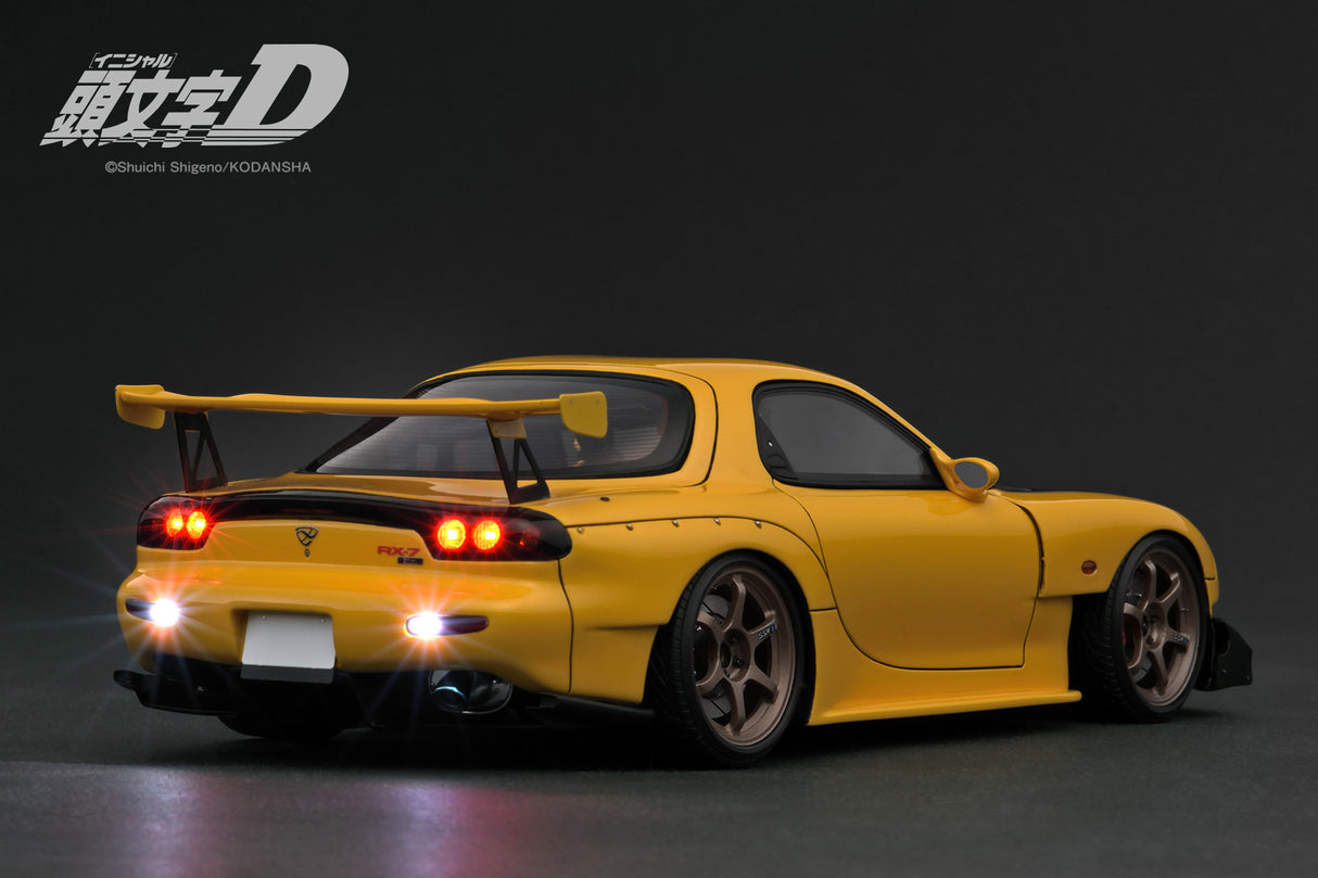 *PREORDER* Ignition Model 1:18 Mazda RX-7 (FD3S) INITIAL D in Yellow with LED Lights
