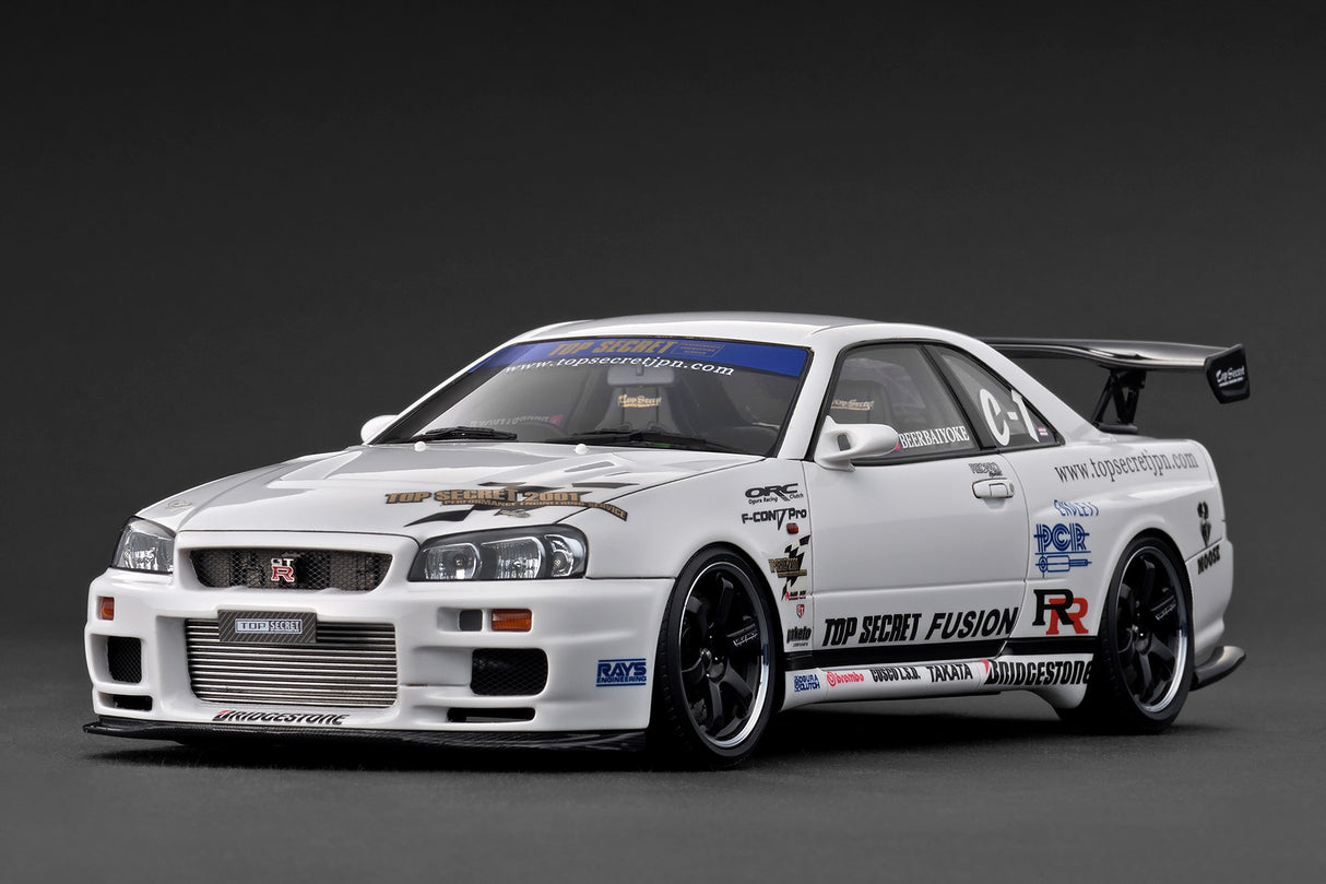 *PREORDER* Ignition Model 1:18 Nissan Skyline 34GT-R (R34) TOP SECRET in White