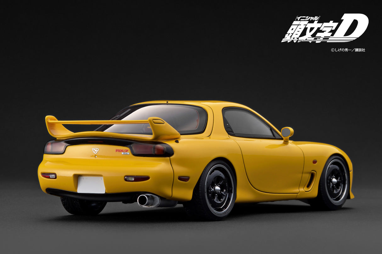 *PREORDER* Ignition Model 1:18 Initial D Mazda RX-7 Mazda Speed A-spec (FD3S) in Yellow with Sound & LED Version
