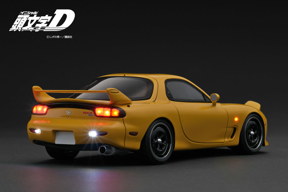 *PREORDER* Ignition Model 1:18 Initial D Mazda RX-7 Mazda Speed A-spec (FD3S) in Yellow with Sound & LED Version