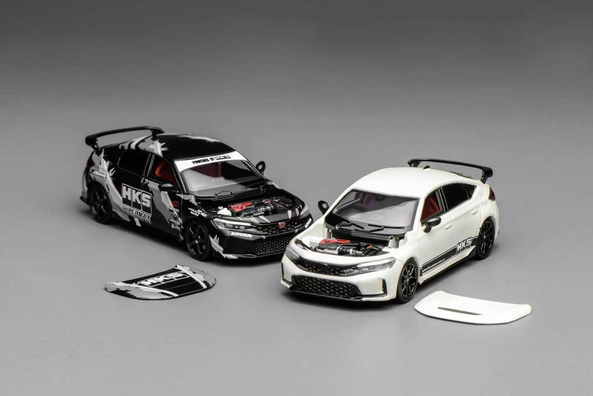 *PREORDER* MotorHelix 1:64 Honda Civic Type-R (FL5) HKS Livery – Championship White