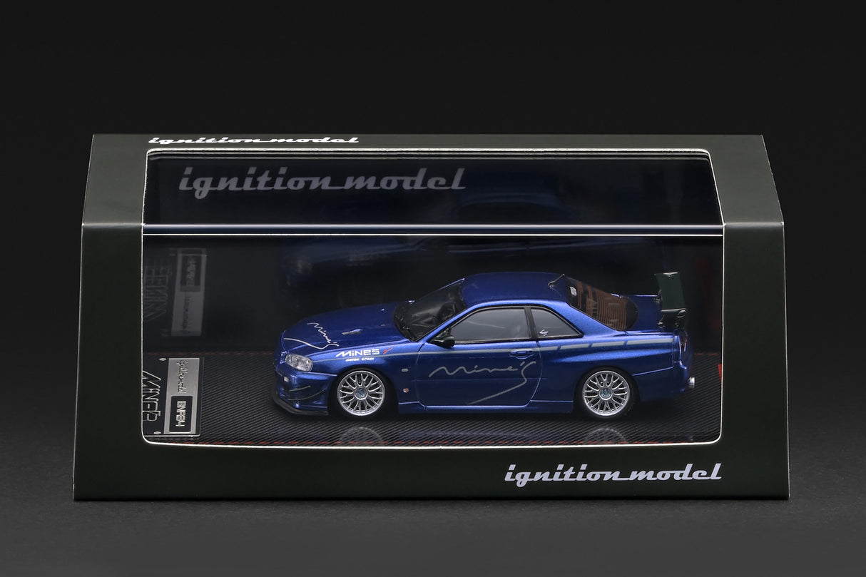 *PREORDER* Ignition Model 1:64 Nissan Skyline GT-R (BNR34) MINE'S in Blue Metallic