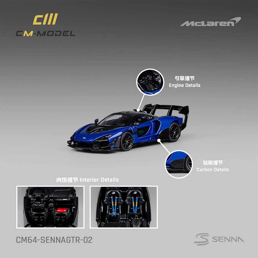 CM Model 1:64 McLaren Senna GTR in Metallic Blue