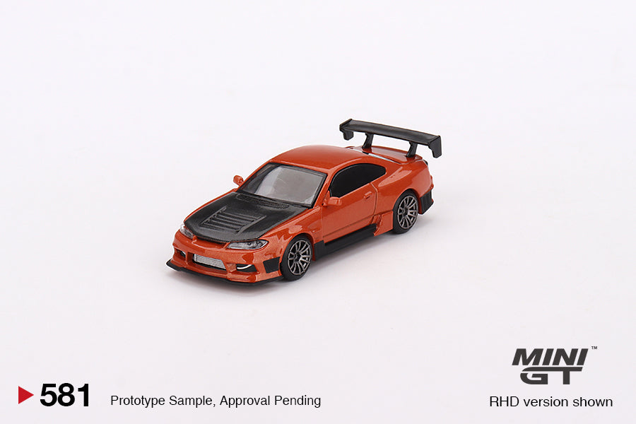 MINIGT 1:64 Nissan Silvia (S15) D-MAX in Metallic Orange MINIGT 1:64 Nissan Silvia (S15) D-MAX in Metallic Orange