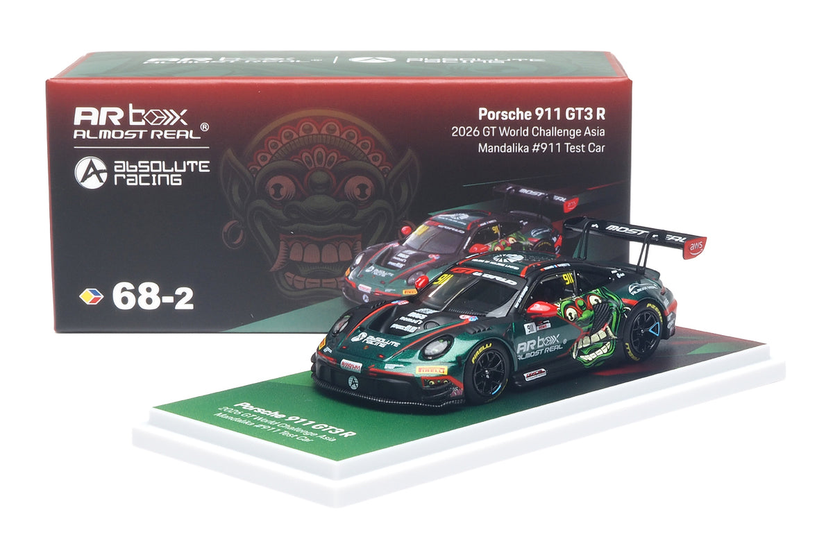 *PREORDER* Almost Real "AR Box" 1:64 Porsche 911 GT3 R 2026 GT World Challenge Asia Mandalika #911 Test Car