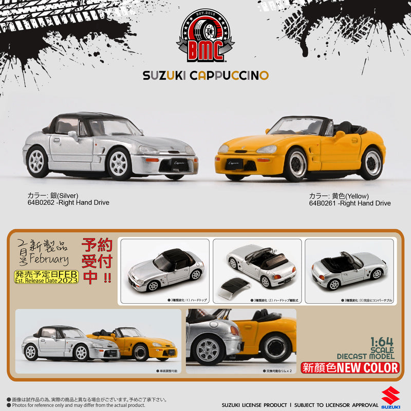 BM Creations 1:64 Suzuki Cappuccino in Yellow RHD Configuration