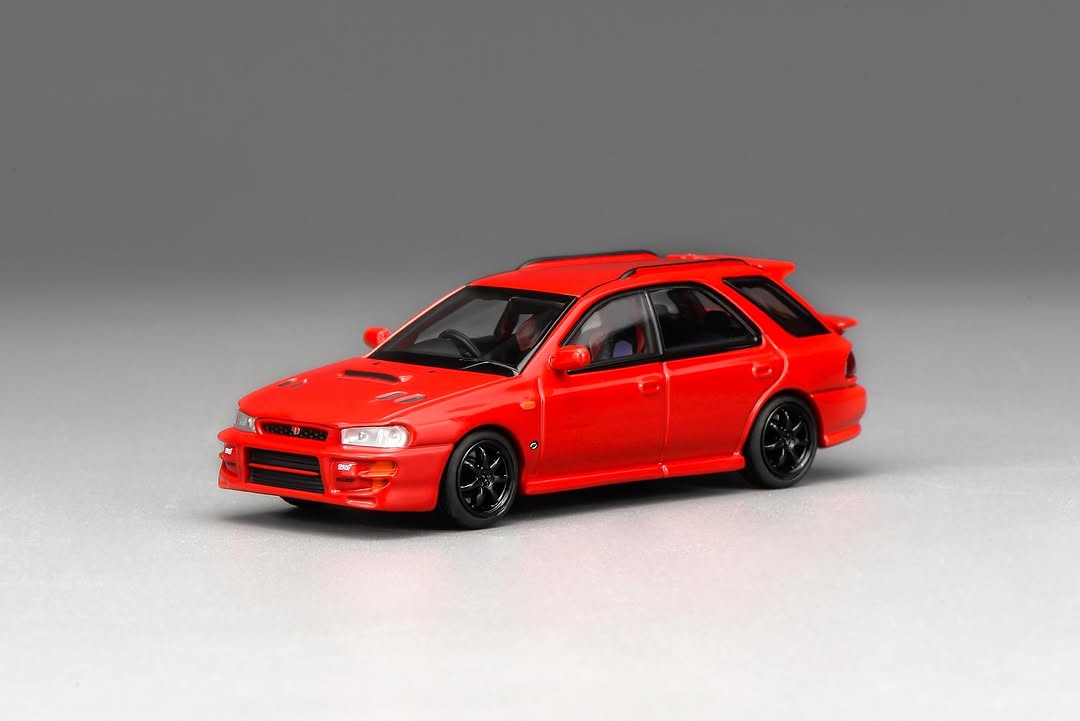 *PREORDER* MotorHelix 1:64 Subaru Impreza Wagon WRX STi Ver. VI Customized in Cherry Red Blossom