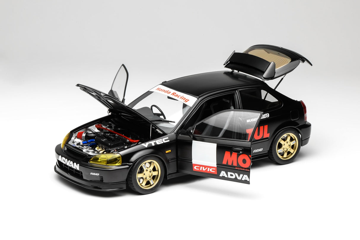 *PREORDER* MotorHelix 1:18 Honda Civic Type-R (EK9) No Good Racing Edition in Black