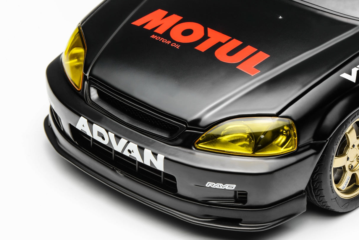 *PREORDER* MotorHelix 1:18 Honda Civic Type-R (EK9) No Good Racing Edition in Black