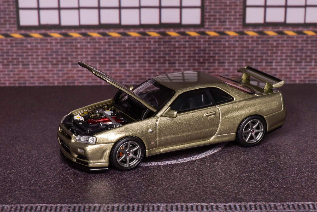 MotorHelix 1/64 Nissan Skyline GT-R (BNR34) in Jade Green